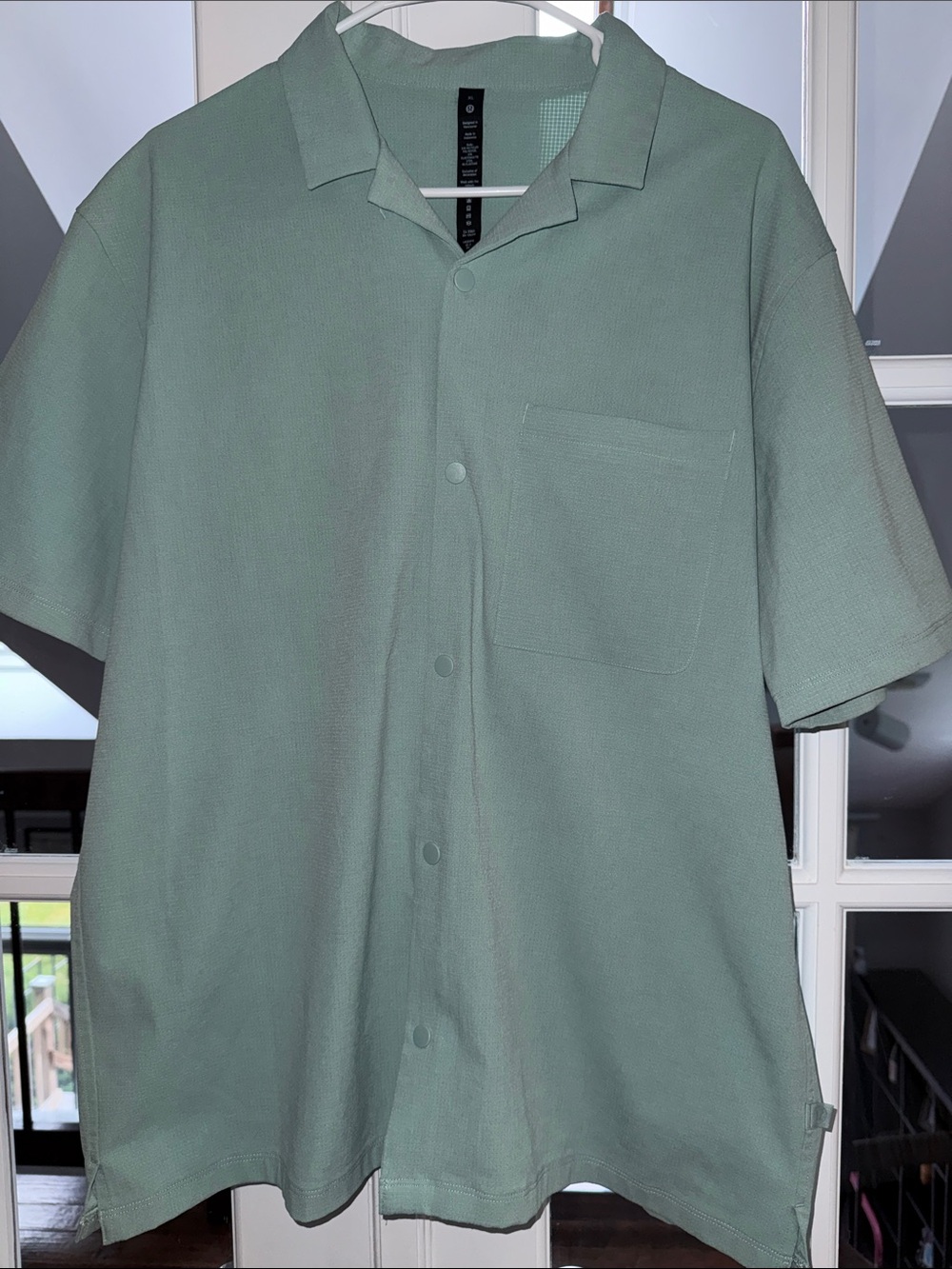 73. NWOT lululemon airing easy camp collar shirt in arctic green $88 retail